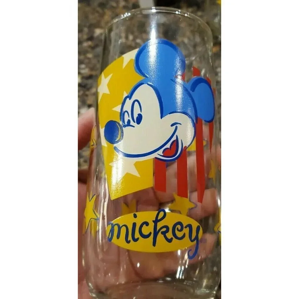Anchor Hocking Mickey Mouse Star And Stripes Drinking Glasses Set Of 5